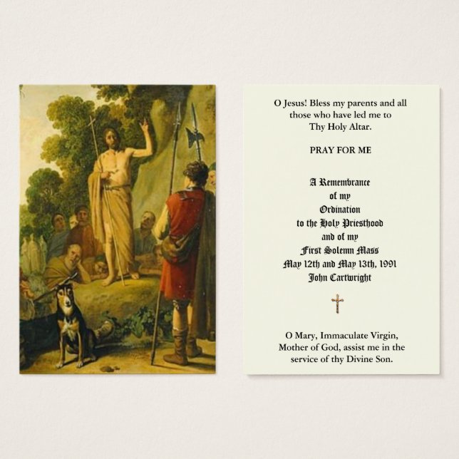 DE VISITE ORDINATION DU PRIÊTRE CATHOLIQUE CARTES SAINES ANN (Devant & derrière)