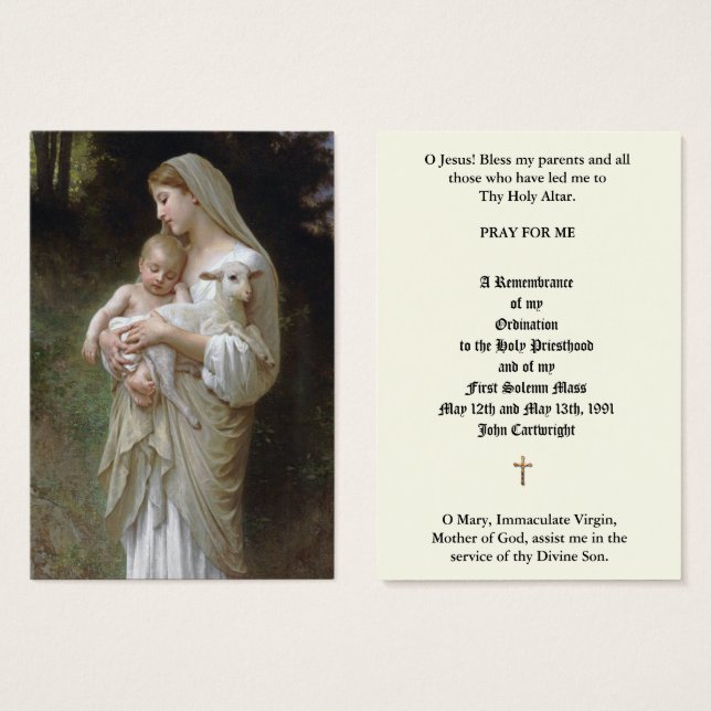 DE VISITE ORDINATION DU PRIÊTRE CATHOLIQUE CARTES SAINES ANN (Devant & derrière)