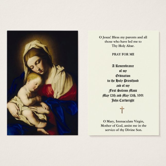 DE VISITE ORDINATION DU PRIÊTRE CATHOLIQUE CARTES SAINES ANN (Devant & derrière)