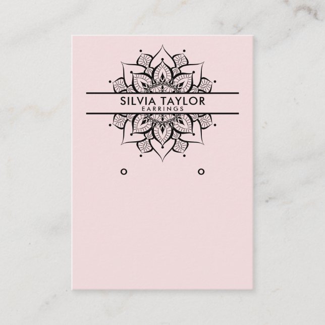 De Visite Papier artisanal Mandala Carte d'affichage à oreil (Devant)