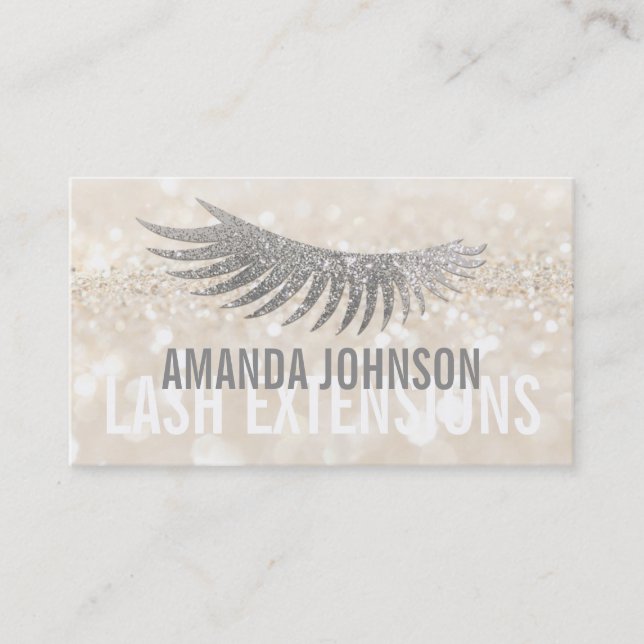 De Visite Parties scintillant Lash Eyelash Extensions Carte  (Devant)