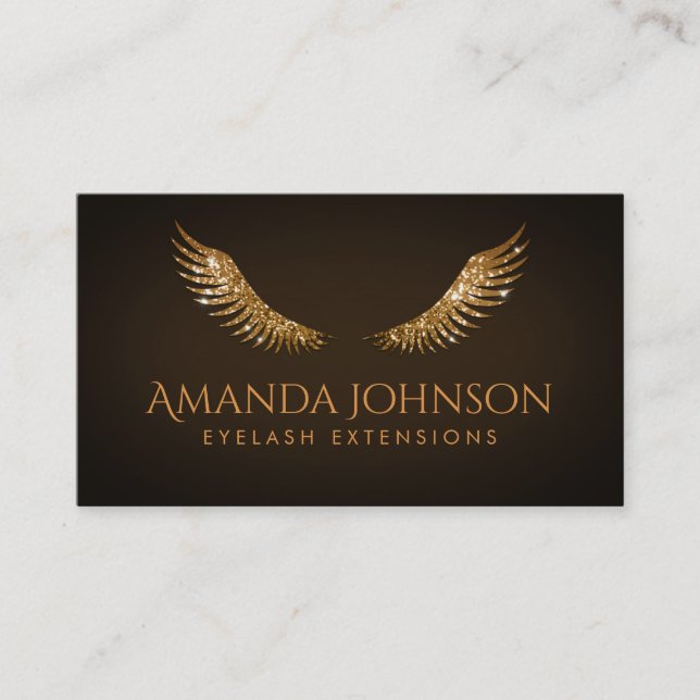 De Visite Parties scintillant Lashes Gold Wings Carte Chocol (Devant)