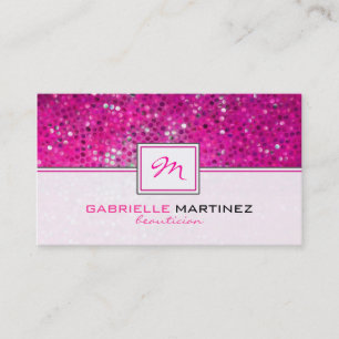 De Visite Parties scintillant rose Beauté Carte Monogramme