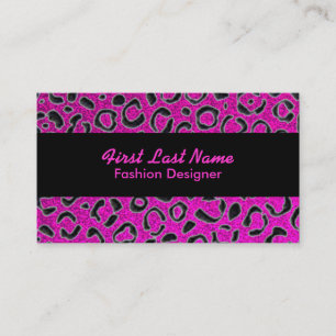 De Visite Parties scintillant rose noir taches léopard carte