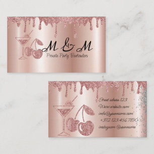 De Visite Parties scintillant rose  privée Bartender Carte d