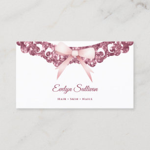 De Visite Parties scintillant vintage cadre rose arc carte d