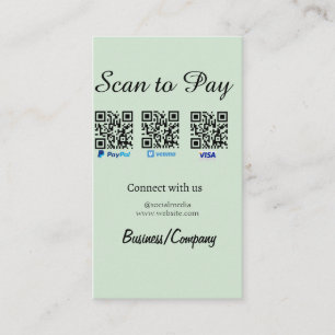 De Visite paypal venmo carte visa scan pour payer QR médias