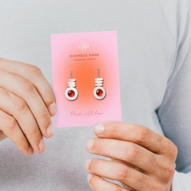 De Visite Peachy rose Aura Boucles d'oreilles modernes Carte (Créateur téléchargé)