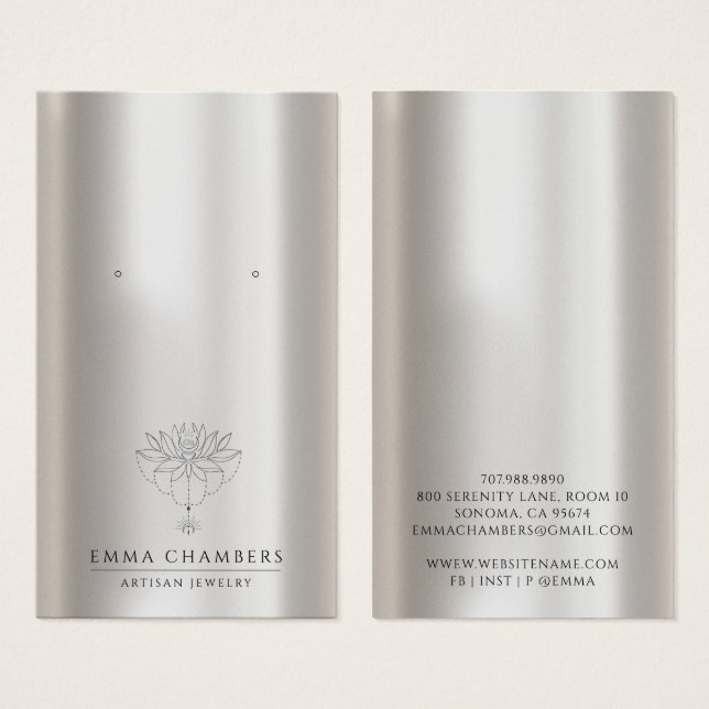 De Visite Pearl Lotus Fleur Porte bijoux Cartes d'affichage (Devant & derrière)