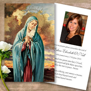 De Visite Perte funéraire Mère Marie Prière Sympathie Cartes