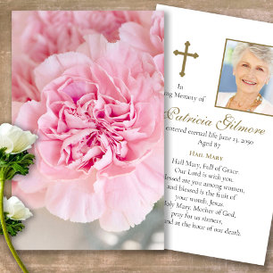 De Visite Perte funéraire Peony Prière commémorative Cartes 