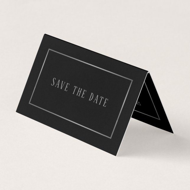 De Visite Photo moderne Black & Silver Enregistrer la carte  (Devant)