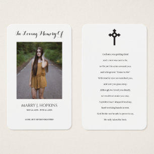 De Visite Photo Sympathy Funeral Memorial Prayer Cartes