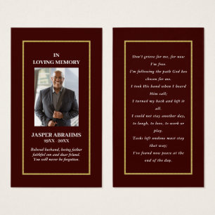 De Visite Photo Sympathy Funeral Memorial Prayer Cartes