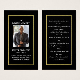 De Visite Photo Sympathy Funeral Memorial Prayer Cartes