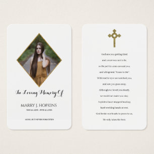 De Visite Photo Sympathy Funeral Memorial Prayer Cartes