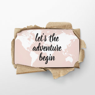 De Visite Positive rose Commençons l'aventure Carte du Monde