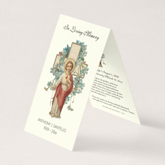 De Visite Prière commémorative funéraire catholique Carte Sa (Devant)