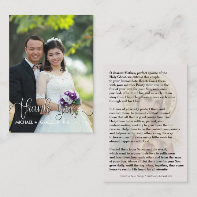 De Visite Prière Mariage catholique | Carte Sainte Vierge Ma (Devant / Derrière)