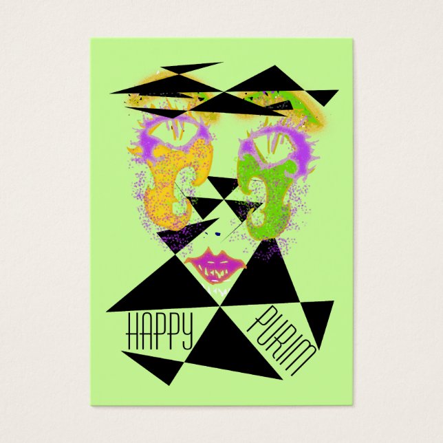 De Visite Purim Abstrait Costume Cartes cadeaux ChubbyBusine (Devant)