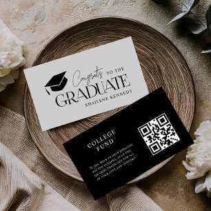 De Visite QR Code Moderne Graduation College Carte d'analyse