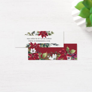 De Visite Red Poinsettia Floral Mariage Website Cartes RSVP