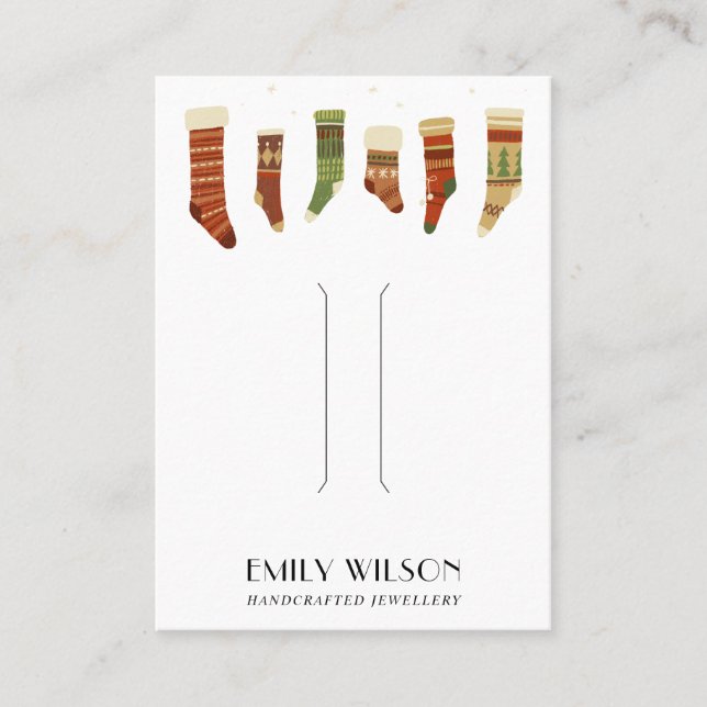 DE VISITE RETRO CHRISTMAS STOCKINGS HAIR CLIP CARTE D'AFFICH (Devant)