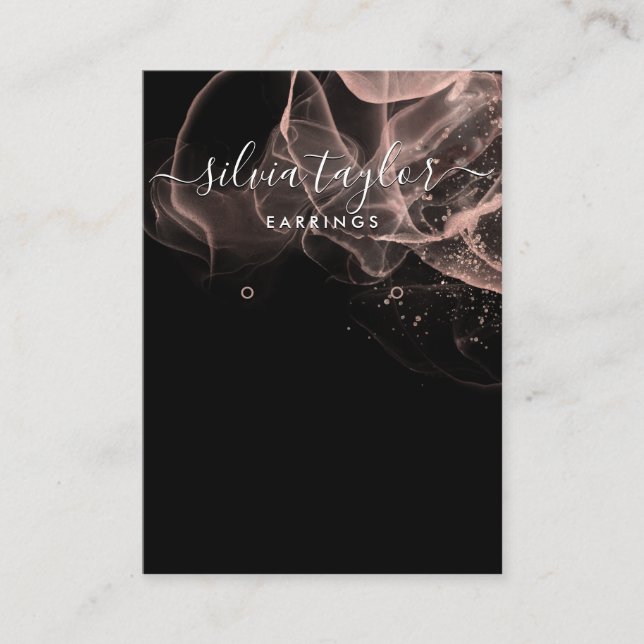 De Visite Rose Gold Calligraphy art Earrage carte d'affichag (Devant)