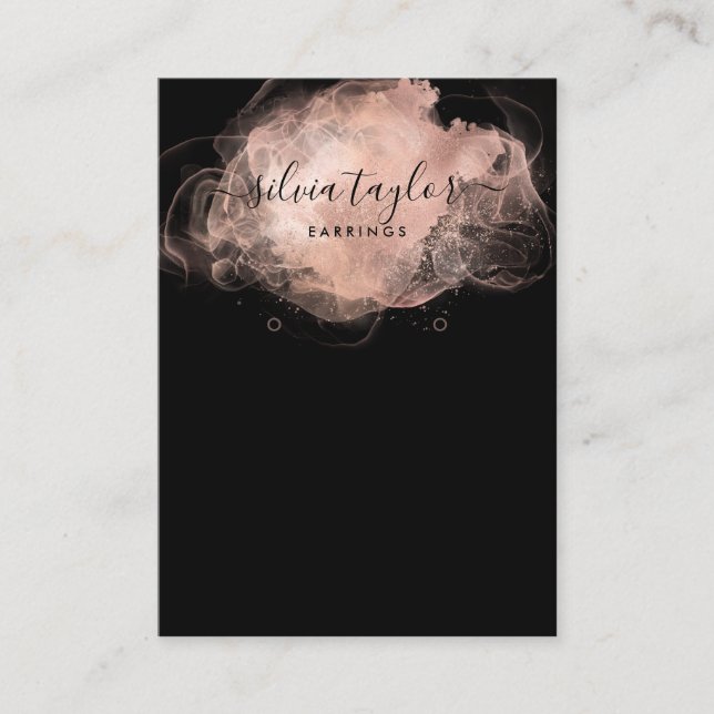 De Visite Rose Gold Calligraphy art Earrage carte d'affichag (Devant)