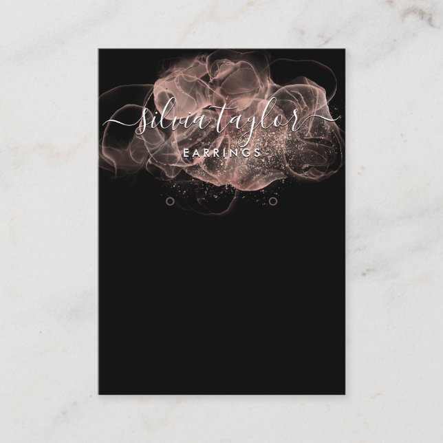 De Visite Rose Gold Calligraphy art Earrage carte d'affichag (Devant)