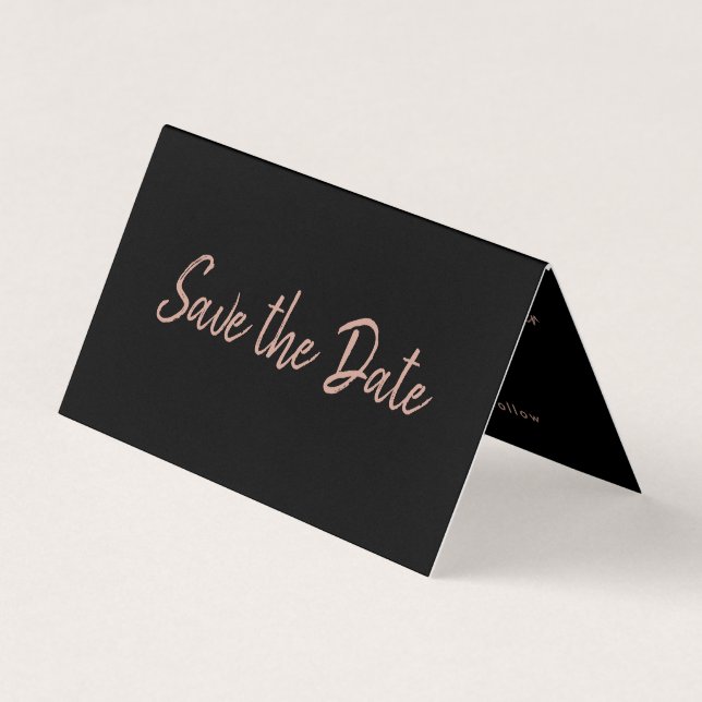 De Visite Rose Gold Foil & Script Photo Enregistrer La Carte (Devant)