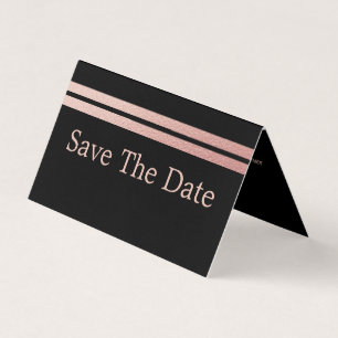 De Visite Rose Gold Foil Stripes, Photo Enregistrer La Carte