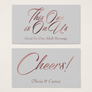 De Visite Rose Gold Script sur Lumineuse Grey Dricket Cartes