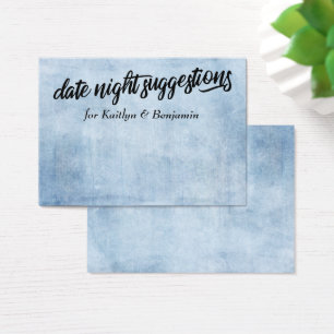 De Visite Rustic Blue Date Night Suggestions Cartes Nouveaut