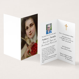 De Visite Saint Therese Funeral Prayer Memorial Carte Sainte