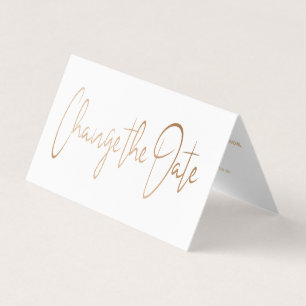 De Visite Script Gold Foil Moderne Modifier La Carte Date