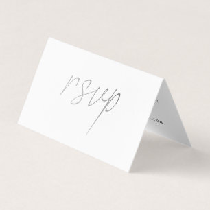 De Visite Script moderne à huile d'argent avec carte photo R