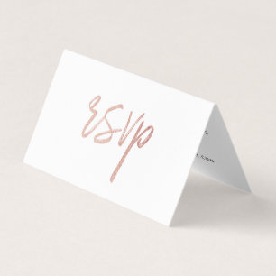 De Visite Script Rose moderne à huile d'or avec carte photo 
