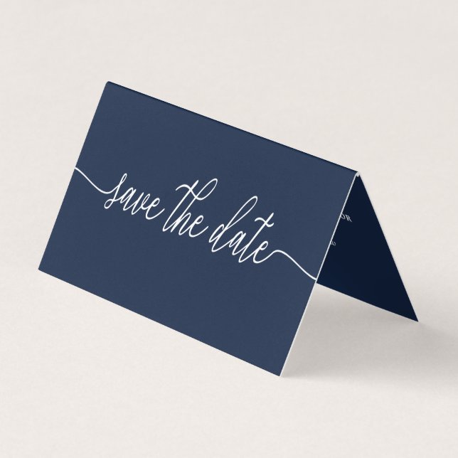 De Visite Simple Script Photo Enregistrer La Carte Date (Devant)