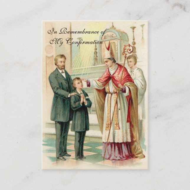 De Visite Souvenir Confirmer la confirmation Garçon Carte Sa (Devant)