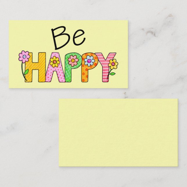 De Visite Soyez heureux Mini carte d'encouragement (Devant / Derrière)