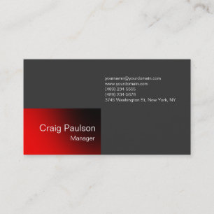 De Visite Tendance contemporaine Gris Rouge Charmant Carte d