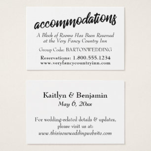 De Visite Typographie Mariage Hébergements Insertion Cartes