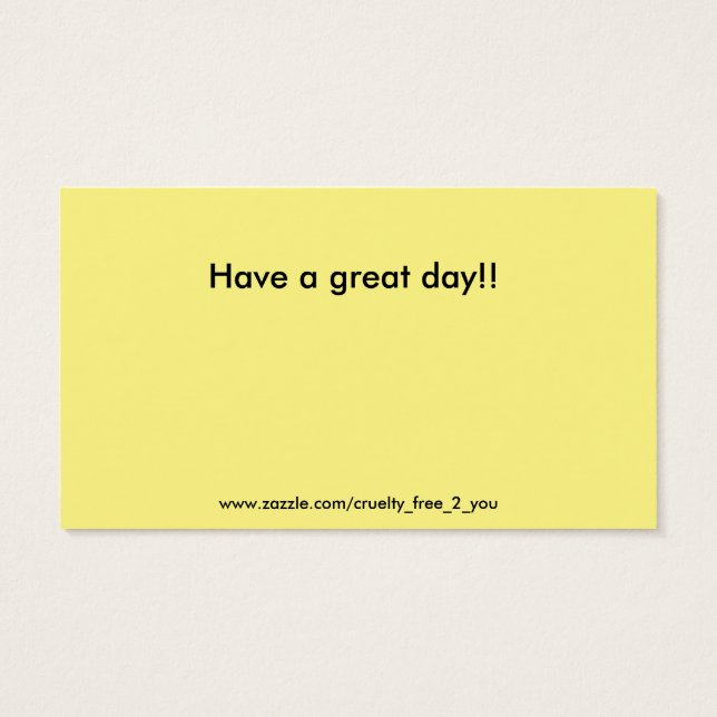 De Visite Vegan Outreach Merci Cartes (Dos)