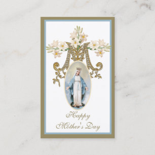 De Visite Vierge Marie Fête des Mères Souvenir Carte Sainte