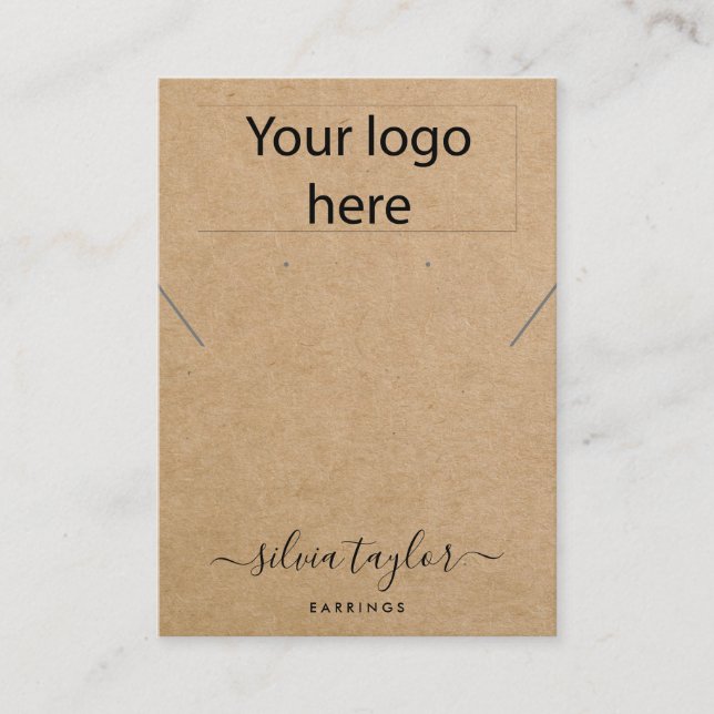 De Visite Votre logo artisanal collier d'oreille carte (Devant)