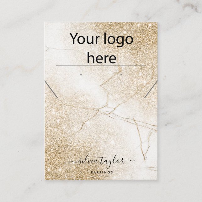 De Visite Votre logo bijoux collier d'oreille carte d'affich (Devant)
