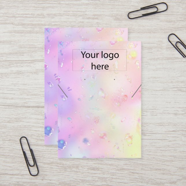 De Visite Votre logo bijoux collier d'oreille carte d'affich (Devant/Arrière en situation)