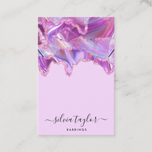 De Visite Votre logo bijoux collier d'oreille carte d'affich (Devant)