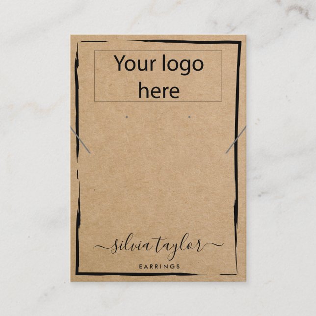De Visite Votre logo bijoux collier d'oreille carte d'affich (Devant)